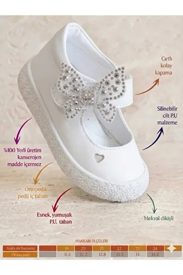 ilk adım bebe çocuk ortopedik, dikişli yumuşak hafif tabanlı ayakkabı